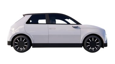 beyaz araba beyaz zemin üzerine izole