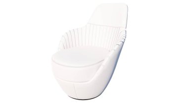 beyaz arka planda beyaz plastik koltuk