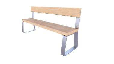 modern ahşap bank beyaz üzerine izole