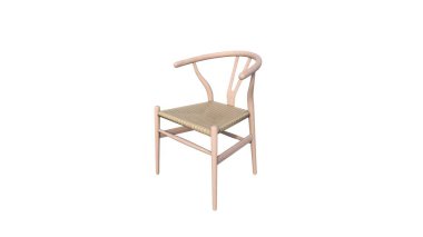 Beyaz arka planda tahta sandalye