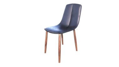 Beyaz arka planda tahta sandalye