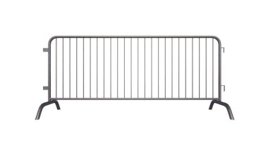 Beyaz arkaplanda metal bariyer