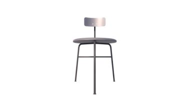 Beyaz arka planda izole edilmiş modern metal tabure. 3 Boyutlu Hazırlama