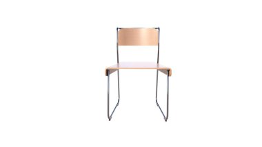 Beyaz arkaplanı olan boş sandalye.