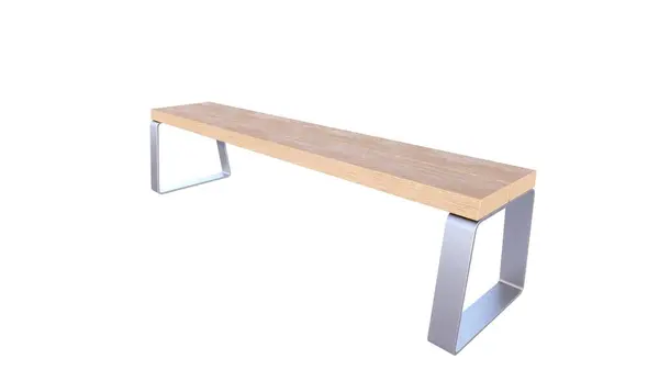 Beyaz arka planda modern ahşap bank