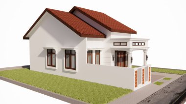 Çatıdaki evin 3 boyutlu yansıması.