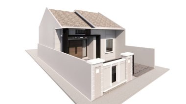 3 boyutlu ev, modern mimari.