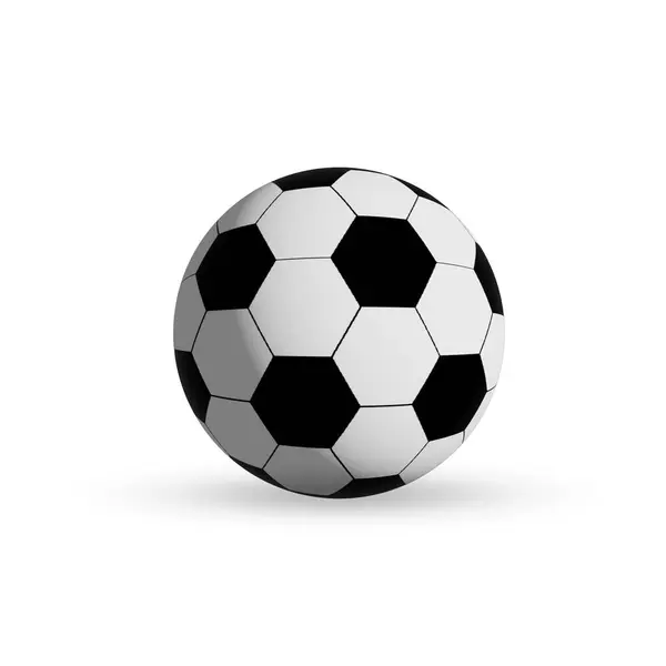 Futbol topu beyaz arka planda izole edilmiş. 3B gerçekçi futbol vektörü illüstrasyonu.