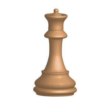Satranç Kraliçesi liderlik konsepti ikonu. Beyaz arkaplan vektör sanatında 3 boyutlu satranç tahtası piyonuName.