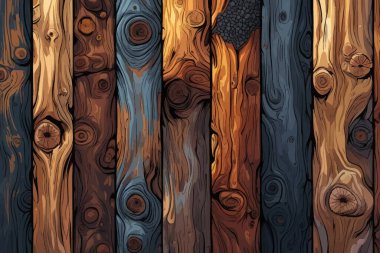 Kusursuz ahşap dokular. Vektör illüstrasyonu.