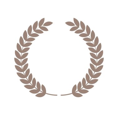 Küçük yapraklı Heraldik defne çelengi. Ödül veya rozet çerçeve çizimi.