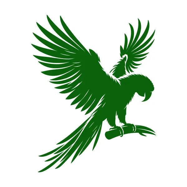 Kanatlı papağanın vektör silueti