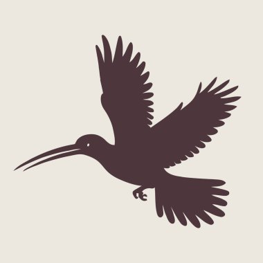 Bej arka planda uçan aynalı siluet