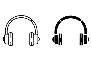 Somut ve özet sürümlü kulaklık vektör simgesi