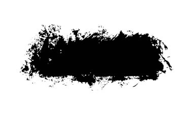 Boya fırçası. Siyah mürekkep grunge fırça darbesi. Boya fırçası. Grunge tasarım elemanı. Boyalı mürekkep şeridi. Yaratıcı izole bölge. Mürekkep lekesi soyut şekil lekesi