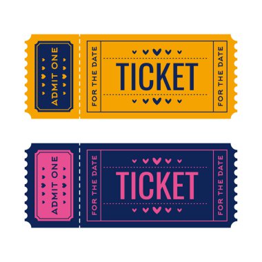 Aşk kuponu. Bedava öpücük. Öpücük bileti. Aşıklar için romantik bir oyun. Randevu için şirin vektör bileti