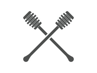 İki çapraz Bal Çubuğu Tasarımı, şeffaf arkaplanda izole edilmiş vektör