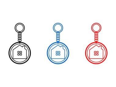 Anahtar zinciri logosu tasarımı, ev, vektör, şeffaf arkaplan üzerinde izole