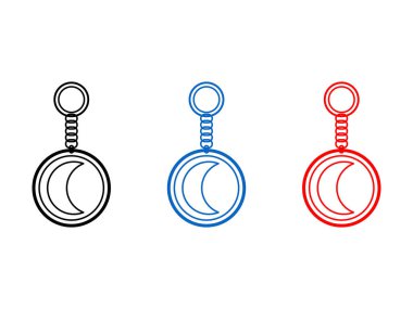 Anahtar zinciri logosu tasarımı, ay, vektör, şeffaf arkaplan üzerinde izole