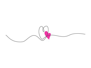 Şeffaf arka planda izole edilmiş, sürekli bir kalp tasarımı, vektör çizimi