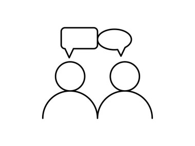 Forum sohbet ana hatları tasarımı, sohbet vektör illüstrasyonu, şeffaf arkaplanda izole