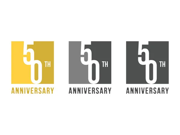 Yıldönümü rozetleri dizaynı, 50. yıldönümü sembolü, vektör çizimi, şeffaf arkaplanda izole edilmiş.