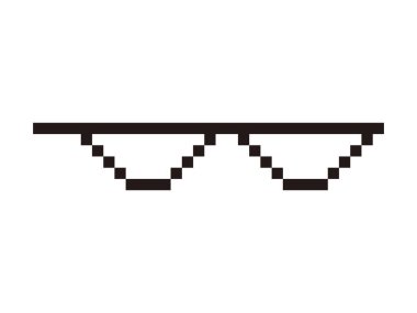 pixel art thug gözlükleri tasarımı, vektör çizimi, şeffaf arkaplanda izole