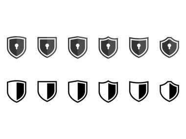 Kalkan dizaynı, anahtar deliği vektör çizimi, şeffaf arkaplanda izole