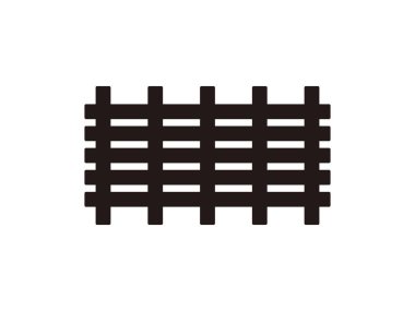 Şeffaf arkaplanda siyah ahşap çit sembolü tasarım vektör çizimi