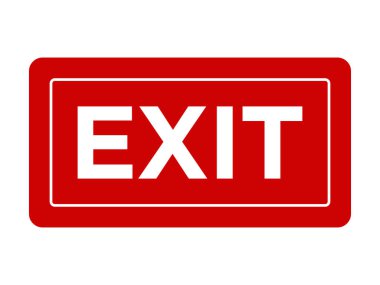 Saydam arkaplanda çıkış panosu sembolü tasarım vektörü çizimi