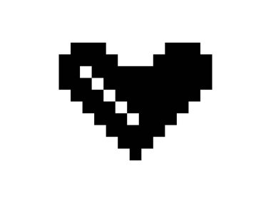 piksel sanat aşk kalp tasarım vektör çizimi şeffaf arkaplan üzerinde