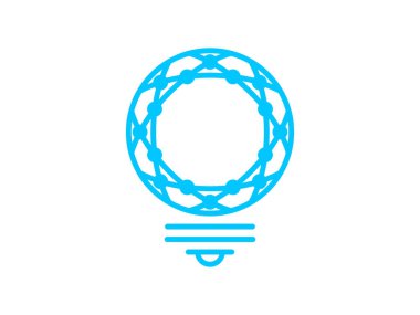 Teknolojik ampul sembolü tasarım vektör çizimi şeffaf arkaplanda izole edildi