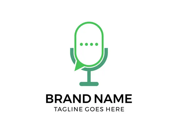 Şeffaf arkaplanda izole edilmiş podcast mimik yeşil sembol tasarım vektör çizimi