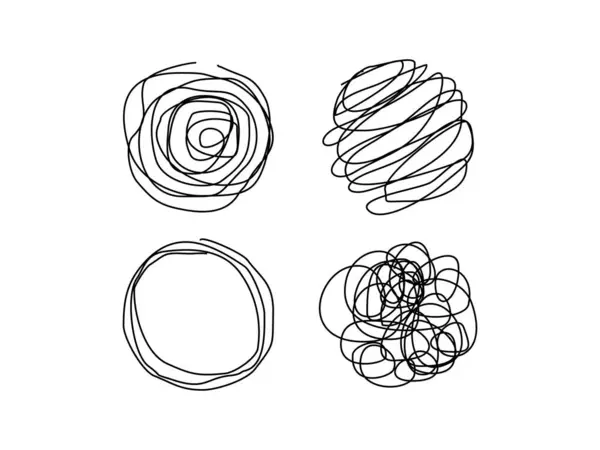 yuvarlak şekiller şeffaf arkaplan üzerine karalama sembolü tasarım vektör çizimi