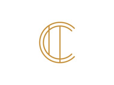 Şeffaf arkaplanda izole edilmiş düzenlenebilir vektör doğrusal harf C sembol tasarımı çizimi