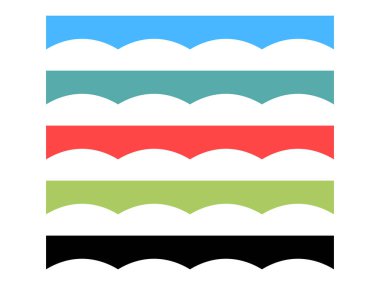 Şeffaf arkaplanda izole edilmiş düzenlenebilir pankart başlığı ve ayırıcı sembolü tasarım çizimi seti