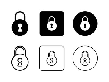 Düzenlenebilir vektör kilit çemberi seti, şeffaf arkaplanda izole edilmiş sembol tasarımı çizimi şekillendirir