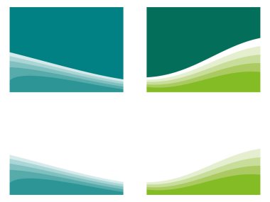 Dalga ayırıcı şekil ayırıcı başlık sembolü tasarım vektörü çizimi seti şeffaf arkaplan üzerinde izole