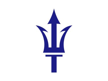 Şeffaf arkaplanda izole edilmiş düzenlenebilir vektör neptün trident sembolü tasarımı çizimi