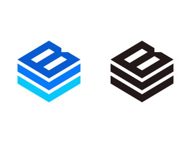 Baş harfleri B logosu, yüksek teknoloji sembolü, şeffaf arkaplanda izole edilmiş.