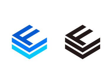 Baş harfleri F logosu, yüksek teknoloji sembolü, şeffaf arkaplanda izole edilmiş.