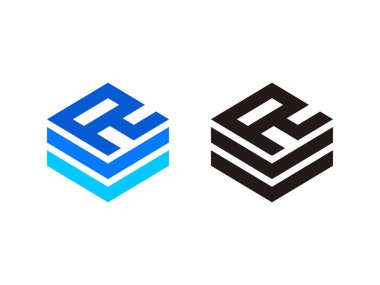 Baş harfleri R logosu, yüksek teknoloji sembolü, şeffaf arkaplanda izole edilmiş.