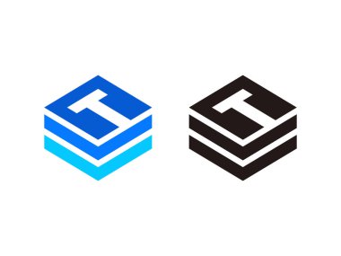 Baş harfleri T logosu, yüksek teknoloji sembolü, şeffaf arkaplanda izole edilmiş.