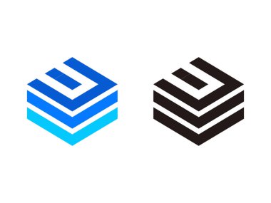 Baş harfleri U logosu, yüksek teknoloji sembolü, şeffaf arkaplanda izole edilmiş.