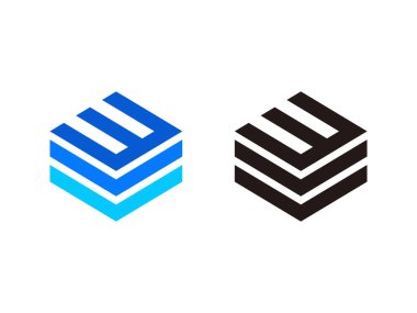 Baş harfler W logosu, yüksek teknoloji sembolü, şeffaf arkaplanda izole edilmiş.