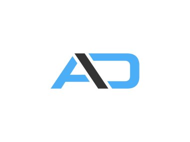 Şeffaf arkaplan üzerinde a ve d harfi logo sembolü vektör çizimi