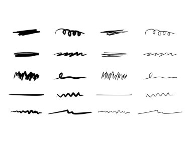 Şeffaf arkaplanda işaretleyici çizgileri vektör çizimi