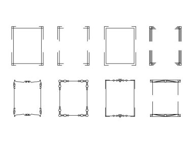 Çerçeve tebrik kartları seti, şeffaf arkaplan üzerinde düğün davetiyeleri vektör illüstrasyonu