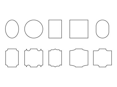 Şeffaf arkaplan üzerinde vintage çerçeve vektör çizimi seti