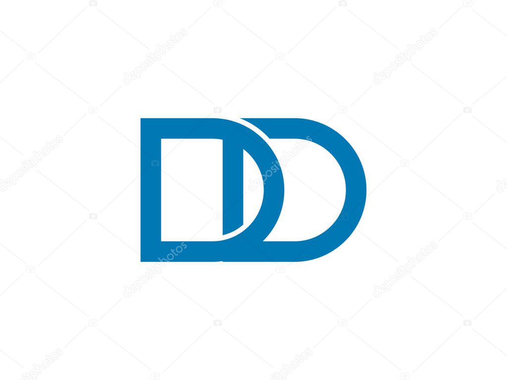 Letter D simple logo symbol vector illustration on transparent background